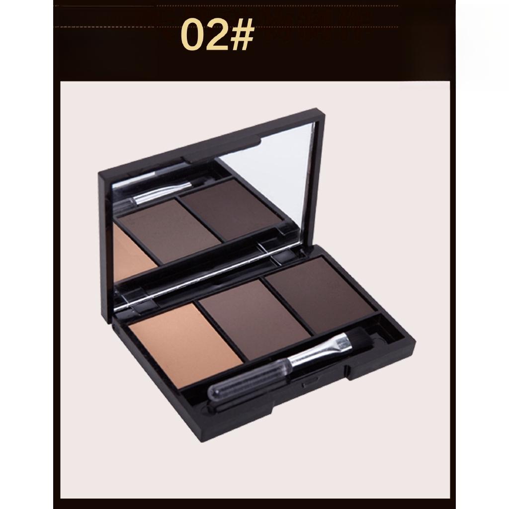 Трехцветная пудра для бровей, долговечная водостойкая неотбеливающая натуральная трехмерная многофункциональная подставка для теней для век, студенческая косметика