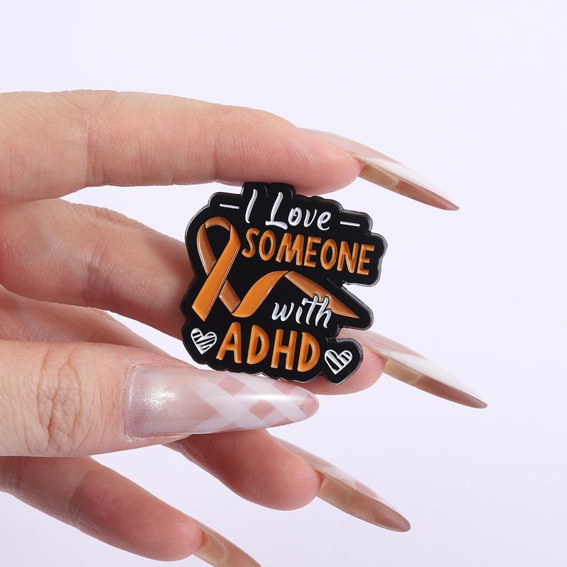 СДВГ Аутизм Тревожность Эмалевые значки на заказ Осведомленность о психическом здоровье Броши Лацканные значки Ювелирные изделия для одежды Подарок для детей Друзей