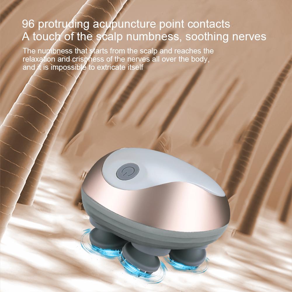 Мини-машина для массажа головы, силиконовая, с магнитным всасыванием, зарядка, силиконовая, многофункциональная, для разминания и вибрации, спа-головка