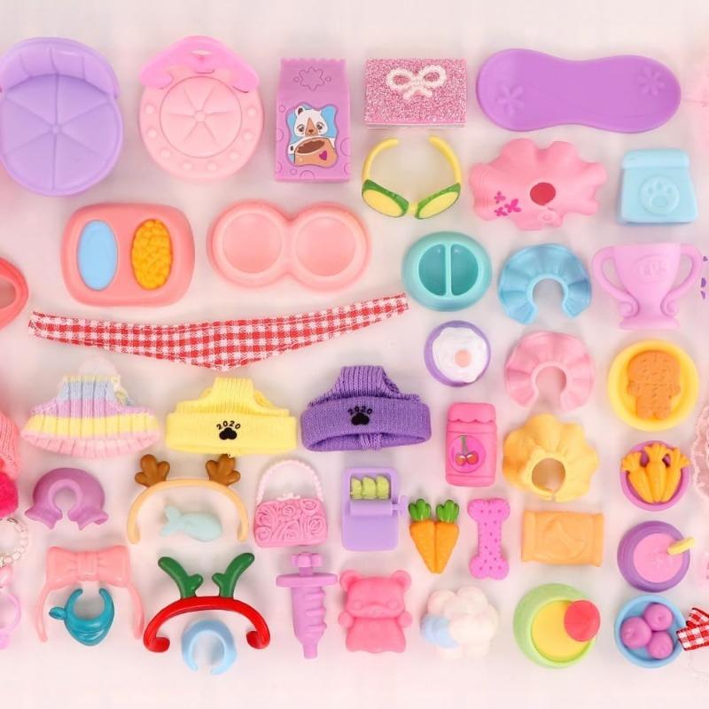 15/20/25pcs Pet Shop Lovely Accessories,Clothes Hat Bear Food Collar Necklace Bow Hat for Collectible,Compatible with Lps Toys