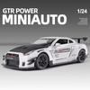 Новый 1:24 крутых спортивных автомобиля GTR, литые игрушечные модели из цинкового сплава, высокая имитация звука и света, коллекция детских игрушек для мальчиков, подарок