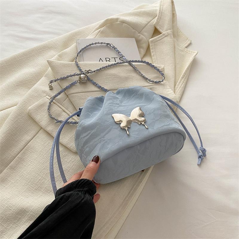 Bow Chain Small Bag Women'S Spring And Summer Niche Design Commuter Bucket Bag