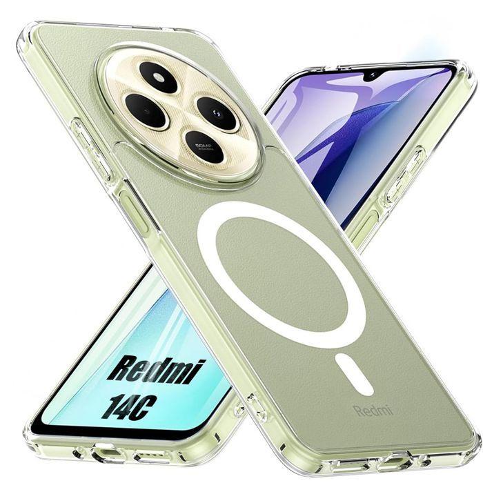 Coque de protection - E.F.Connection® - Xiaomi Redmi 14C - Magnétique - Transparent - Antichoc
