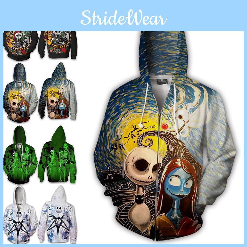 Stylish Nightmare Before Christmas Hoodies Sweater Zipper Men's Sweatshirt Jacket Coat