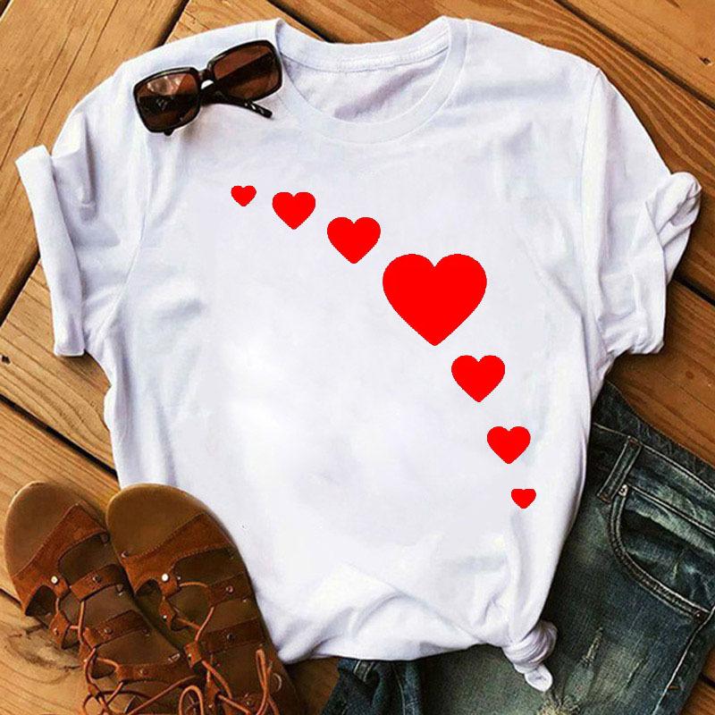 Women's Eyelash Print Loose Casual Simple Round Neck Pure Cotton Short Sleeved T-Shirts Lady Tees