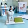 Декор для письменного стола 3D-печатный держатель для ручек в виде зуба с держателем для визиток, 2 в 1, новинка, органайзер-подставка для канцелярских принадлежностей в форме зуба, для рабочего стола в кабинете стоматолога