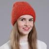 Женская зимняя теплая вязаная шерстяная универсальная шапка-пуловер с высокими фланцами и блестками из кроличьей шерсти