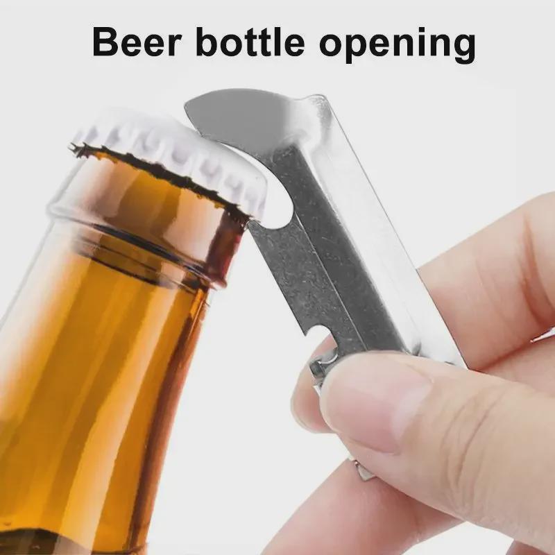 Compact Foldable Stainless Steel Can and Bottle Opener
