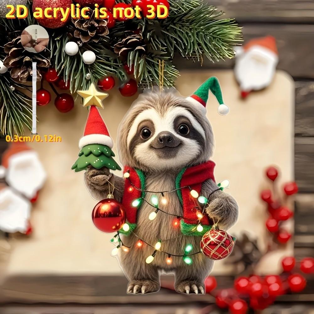 2D Flat Design Acrylic Animal Pendants 2D Animal Pendants for Christmas Tree Decoration