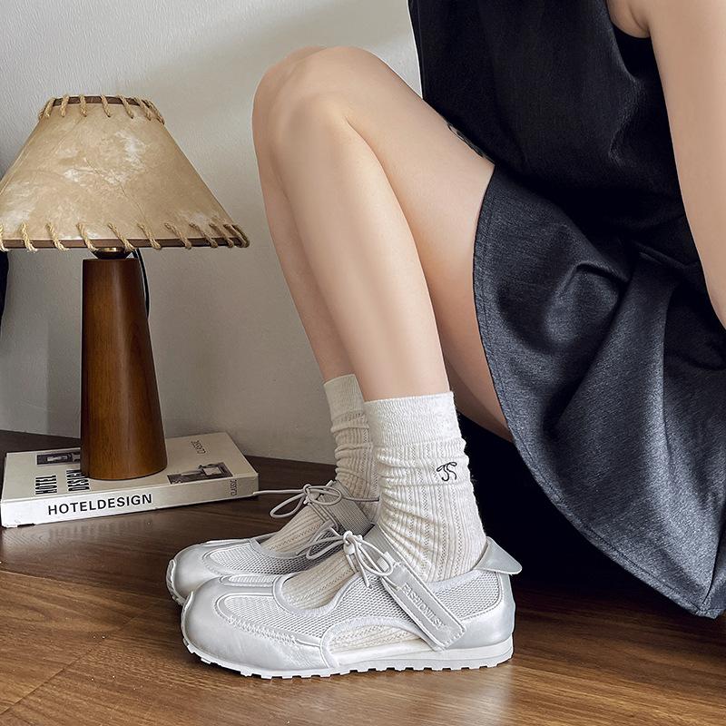 Korean Version of Sports Ballet Women's Shoes Summer 2025 New Velcro Fashion Versatile Mary Jane Casual Shoes