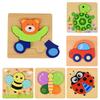 Saishokubi Wooden Puzzle, Picture Matching, Shape Matching, Animal Designs, Colorful, High Visibility, No Grain, Birthday Gift, Set of 6, Early