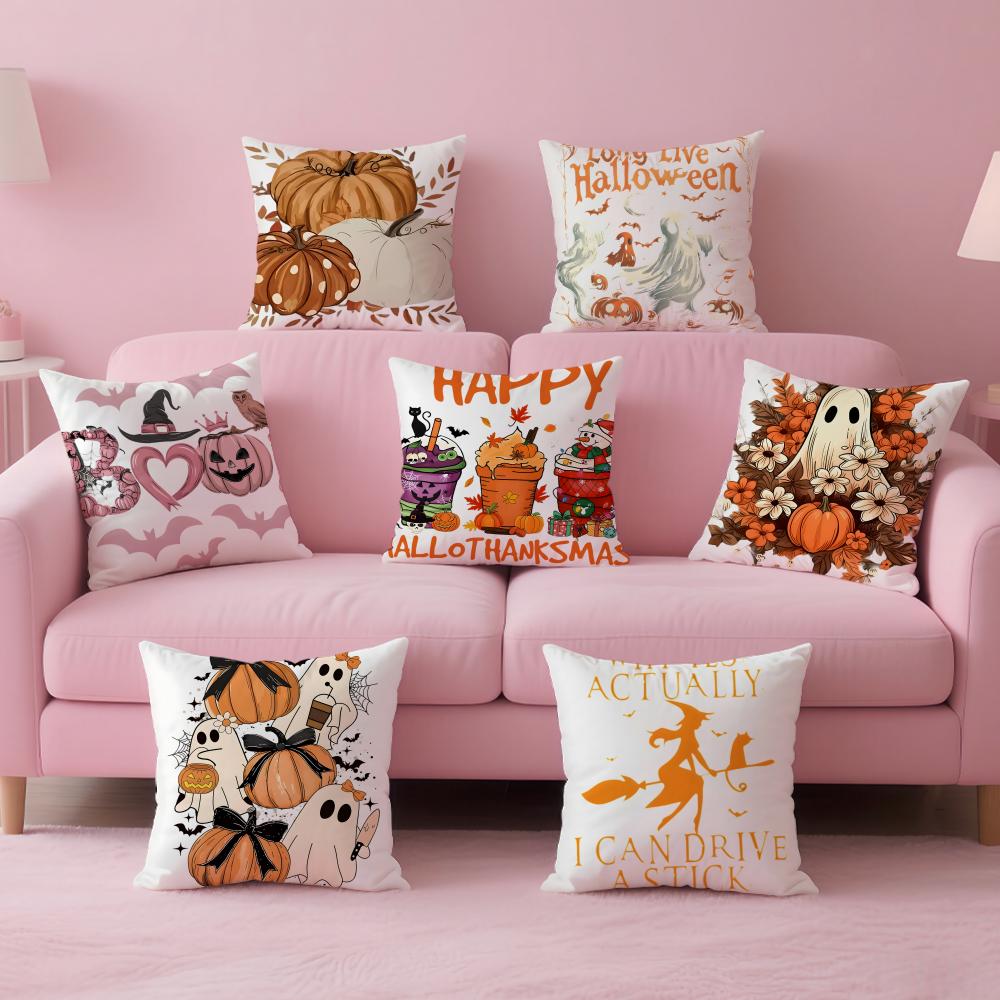Creative Spooky Festive Art HHalloween Prints Cushion Cover Pillow Case Soft Skin Friendly Fabric Concealed Zipper