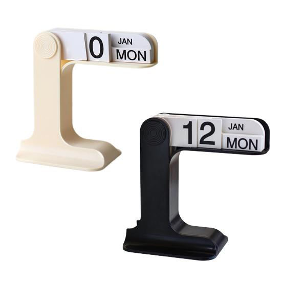 Перекидной вечный календарь 2024-2025 Пластиковый настольный календарь Ежемесячный еженедельный органайзер Ежедневный график Планировщик настольного украшения Домашний офис Декор