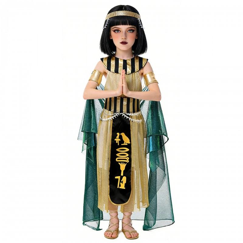 Egyptian Queen Cleopatra Costume Kids Girls Halloween Party Stage Performance Outfit Set
