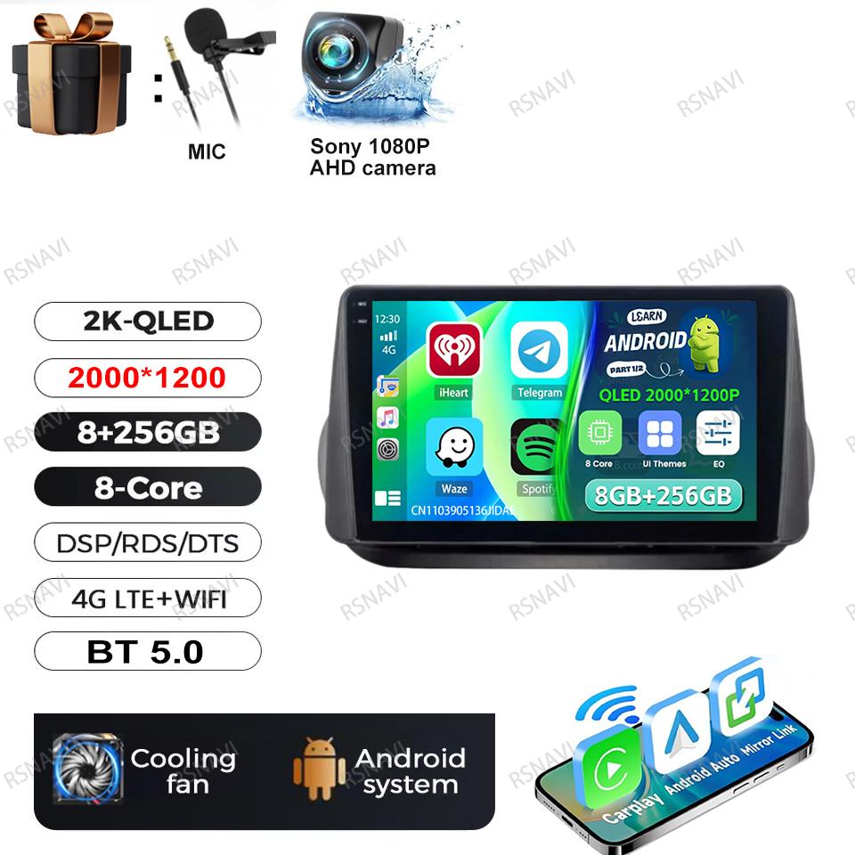 Car Radio Android 16 For Fiat Fiorino Qubo For Citroen Nemo For Peugeot Bipper 2008-2017 5G WIFI BT GPS Head Unit Navigation DSP