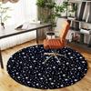 1pc Stars Circle Round Chair mat Area Rug - Non-Slip, Floor Mat for Office, Bedroom, and Indoor Decor -1002215