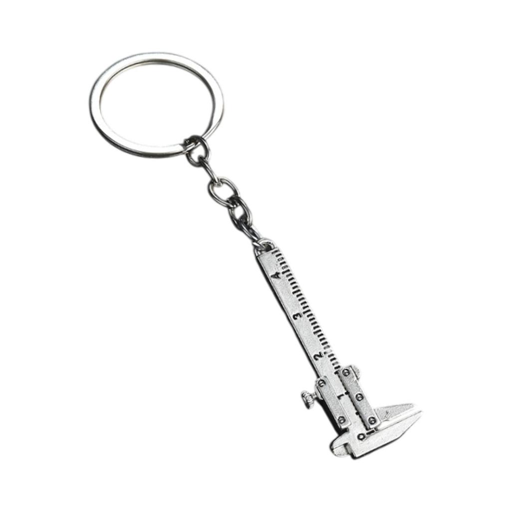 Mini Metal Movable Vernier Caliper Fashion Car Keychain for Adults Men Women