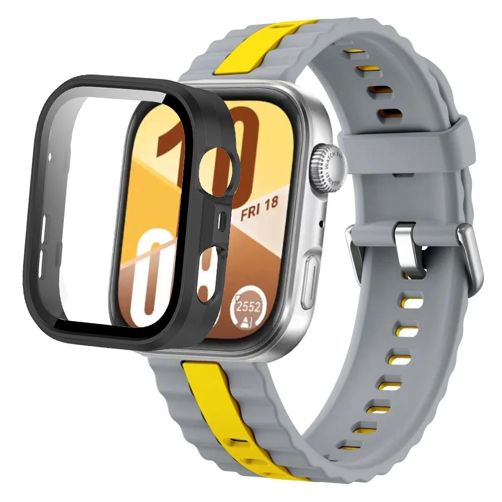 Силиконовый ремешок + ПК-кейс для Huawei Watch Fit 4/Fit 4 Pro, детали умного браслета для Huawei Watch Fit 3, защитный чехол для часов