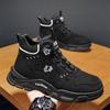 Men's Mountaineering Short Boots Fashion Retro Rotating Button High Top Thick Sole Men Sports Shoes Outdoor Travel Casual Shoes