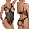 Underwear Sexy Women Plus Size Open Cup Crotchless Lingerie Lace Babydoll Nightwear M-2XL 2020