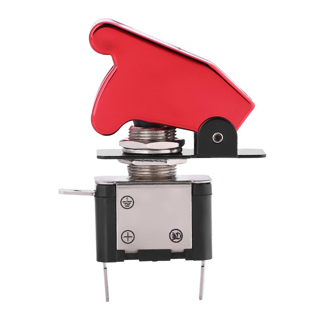 12V 20A Racing Car Red Cover LED Light SPST Toggle Rocker Ignition Switch Control On Off