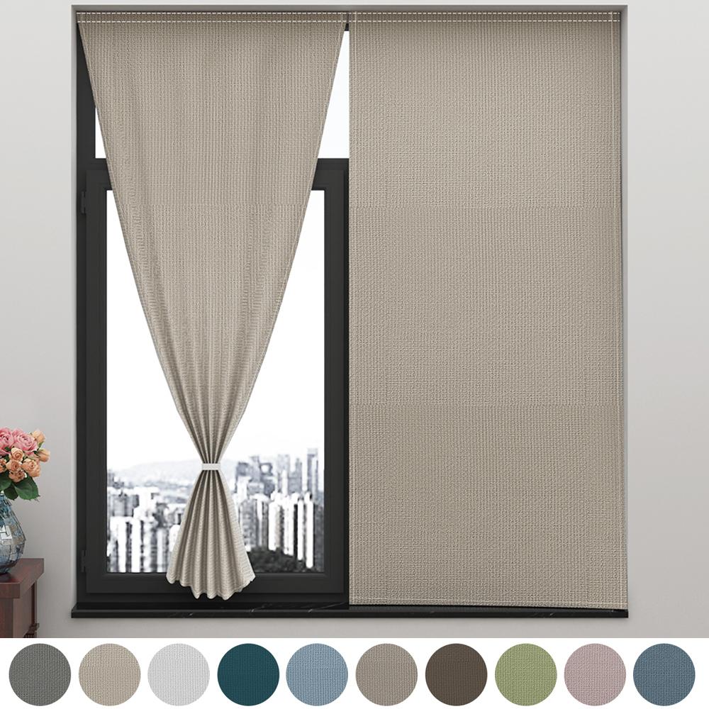 No Drill Velcro Blackout Curtain Eco Friendly Polyester Sun Shield Window Shade