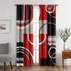 2pcs Plaid Pattern Curtains, Rod Pockets Window Treatment, Suitable For Living Room Bedroom Decor, Red White Grey Black Curtains