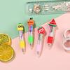 Cute Retractable Round Ballpoint Pens,  Stick Construction Type, Plastic Material, for School and Office Supplies