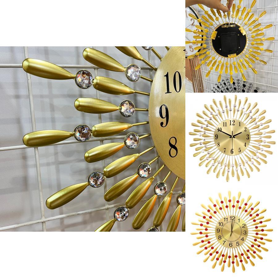 Modern Iron Art Wall Clock With Silent Sweep Movement For Living Room Decor