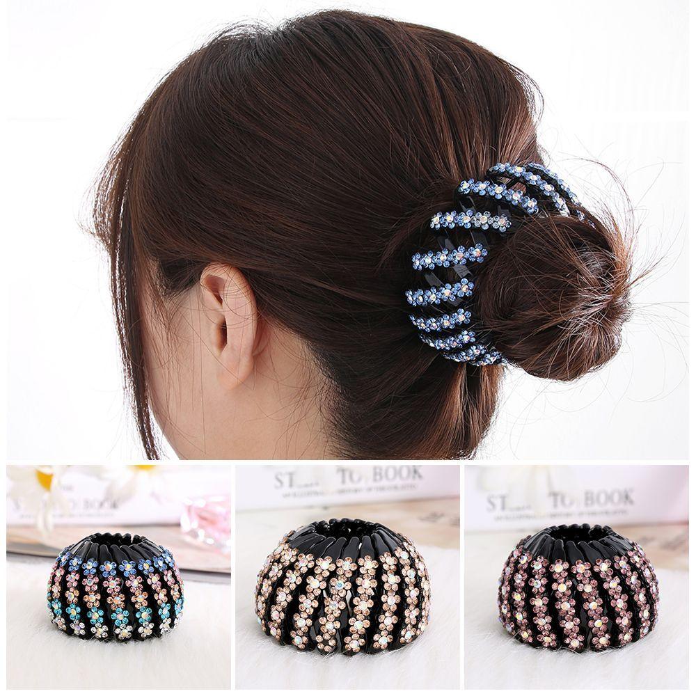 Rhinestone Headwear Bird Nest Hair Claw Crystal Hair Bun Maker Hair Fold Wrap Ponytail Clamps