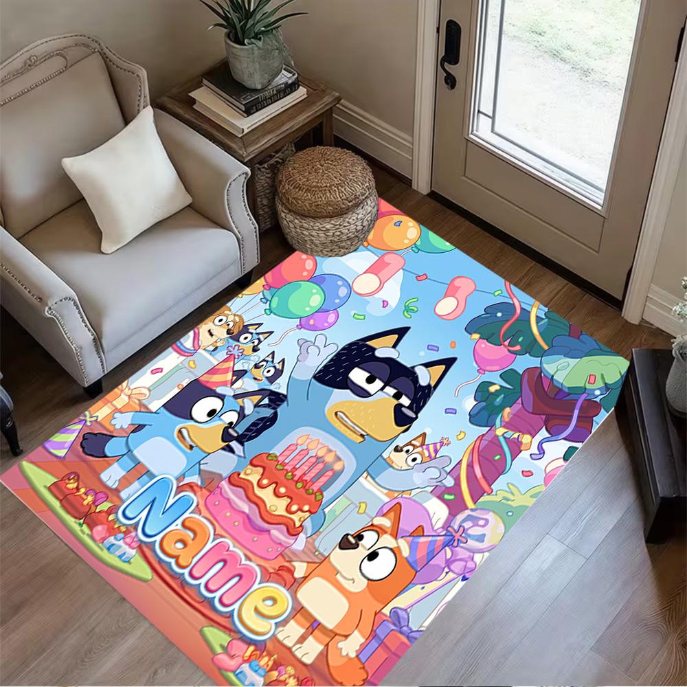 Happy Birthday Celebration Customizable Name Floor Rug Office Rug Suitable for Bedrooms Balcony Entryway Playrooms Anti-slip Rug Decorate Offices