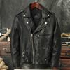 New Italian Wax Dyed Vegetable Tanned Sheepskin Motorcycle Jacket Vintage J24 Cross Zip Real Leather Biker Coat Men