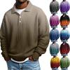 Мужская повседневная рубашка на пуговицах, гольф-пуловер с V-образным вырезом, воротником-стойкой, модная осенняя толстовка