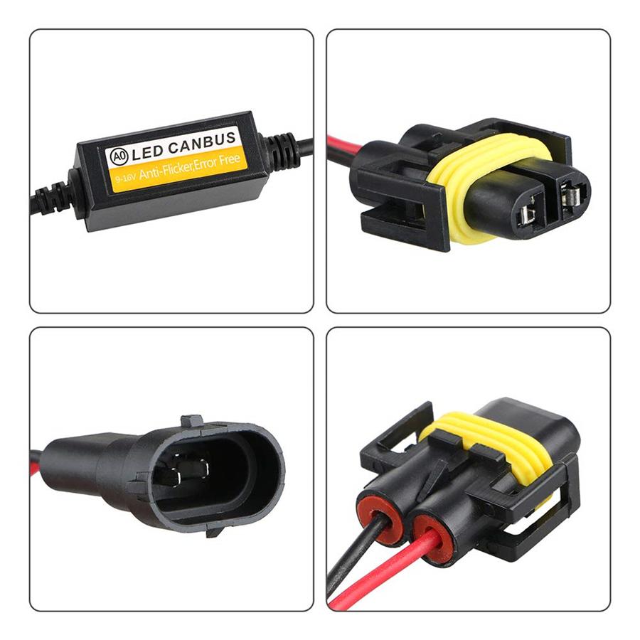 2X H8 H9 H11 LED Headlight Decoder Canbus Anti Flicker Error Free Load Resistor