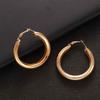 Metal Simple 50mm Thick Tube Minimalist Round Hoop Earrings Jewelry Fashion Big Circle