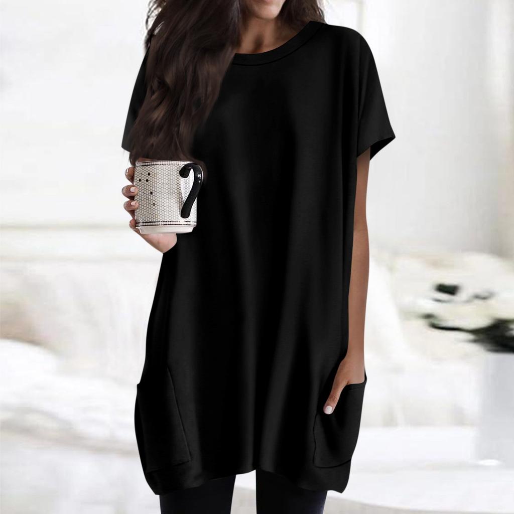 Женская футболка с круглым вырезом, короткими рукавами и карманным принтом, топы стандартной посадки