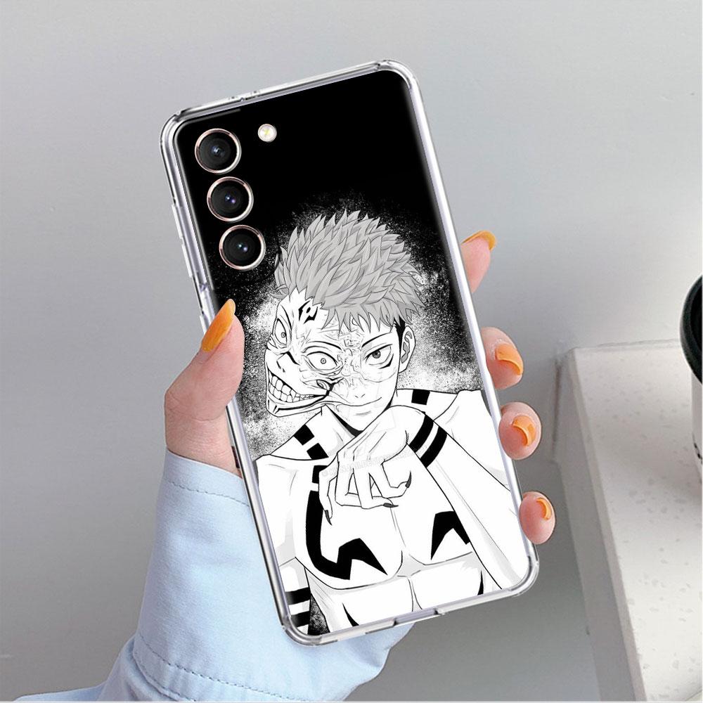 Милый прозрачный чехол с изображением аниме Jujutsu Kaisen для Samsung Galaxy S22 S20 FE S21 S10 S9 Plus Note 20 Ultra 10 Lite, прозрачный чехол для телефона