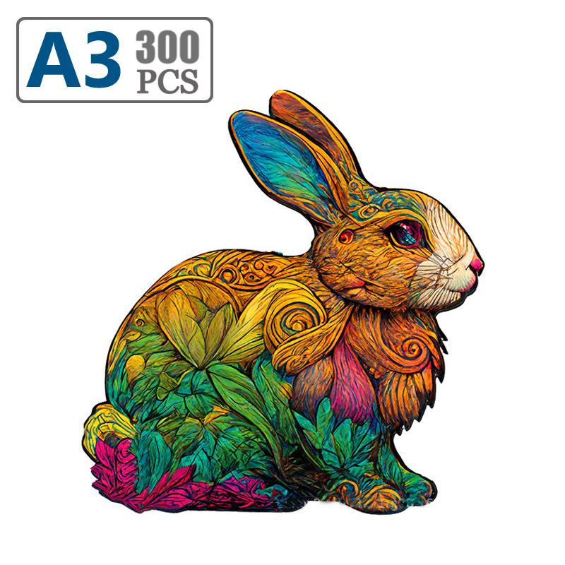 Colorful Elephant Rabbit Butterfly Wooden Puzzle 3D DIY Game Gift for Adults Kids Educational Toy Shape Board Set