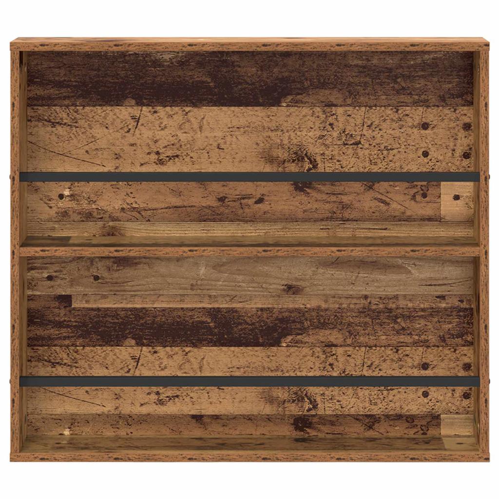 Magazine Shelf 2 pcs Reclaimed Wood Look 80 x 12 x 70 cm Engineered Wood