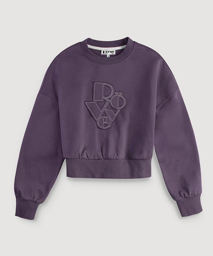 ROVVE Crop Cut Off Sweat Shirt (Deep Purple)