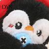 Penguin Squeaky Toy Plush with Squeaker, Cartoon Keychain Interactive Stuffed Pendant, Animal Doll for Backpack Bag Charm Ball Chain