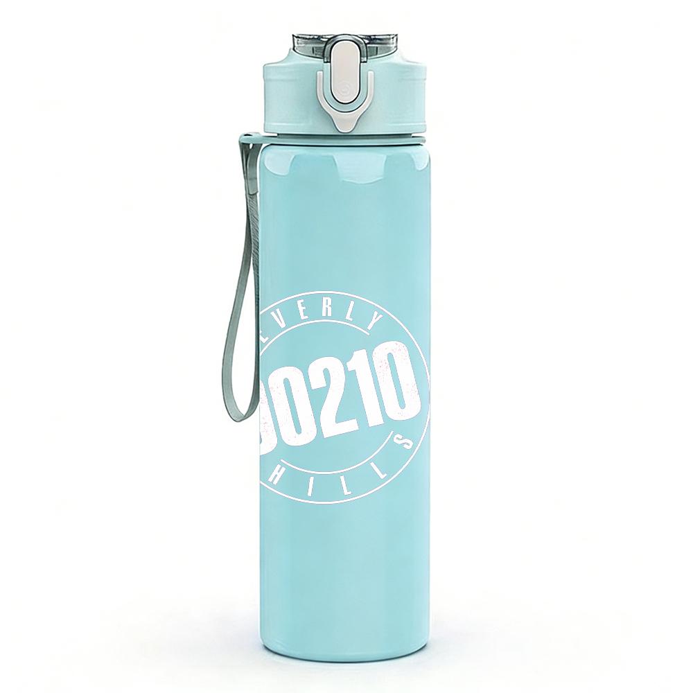 1PC Blank Light Faded White Minimalist Print 750ml Portable Sports Water Bottle Leakproof Gym Outdoor Travel Drink Cup