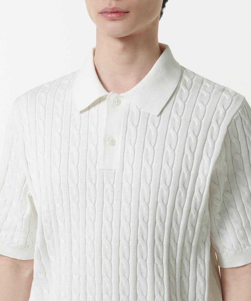 MUSINSA STANDARD Cable Knitted Polo Shirt [Ivory]