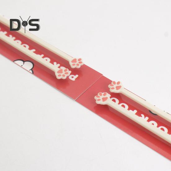 Милые палочки для еды с кошачьими лапками, нескользящие, кухонная утварь с дизайном отпечатков лап, многоразовая, для суши, лапши, уникальный подарок для любителей кошек и японской культуры