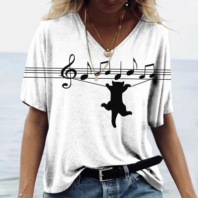 Женская футболка с изображением кота в стиле аниме, 2022 г., большие модные топы с короткими рукавами и принтом, летняя повседневная повседневная одежда для девочек, уличная одежда в стиле Харадзюку