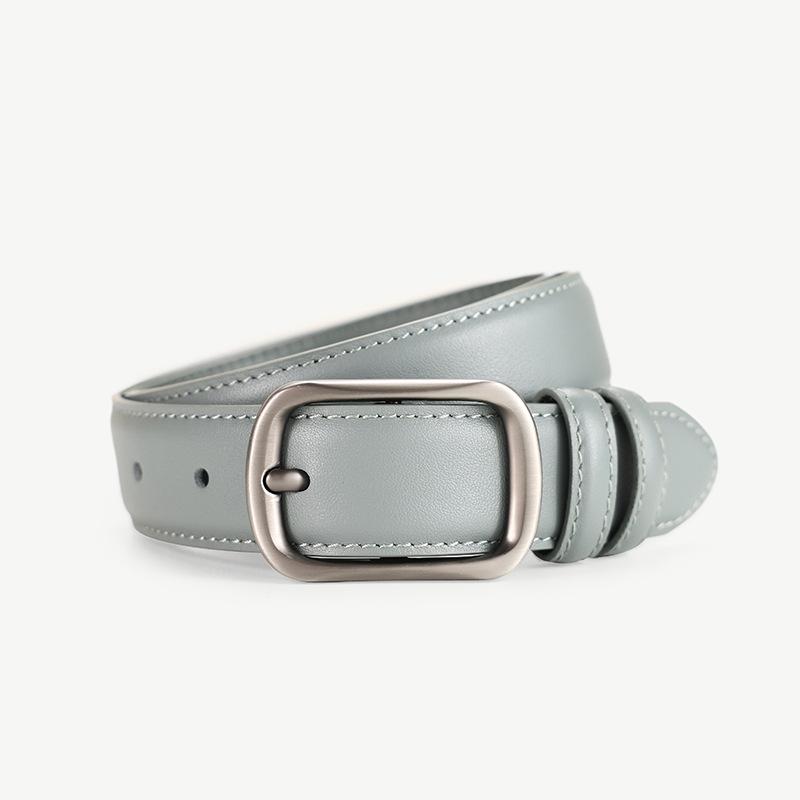 Alloy japanese buckle belt genuine leather belt women's business pin buckle first layer cowhide