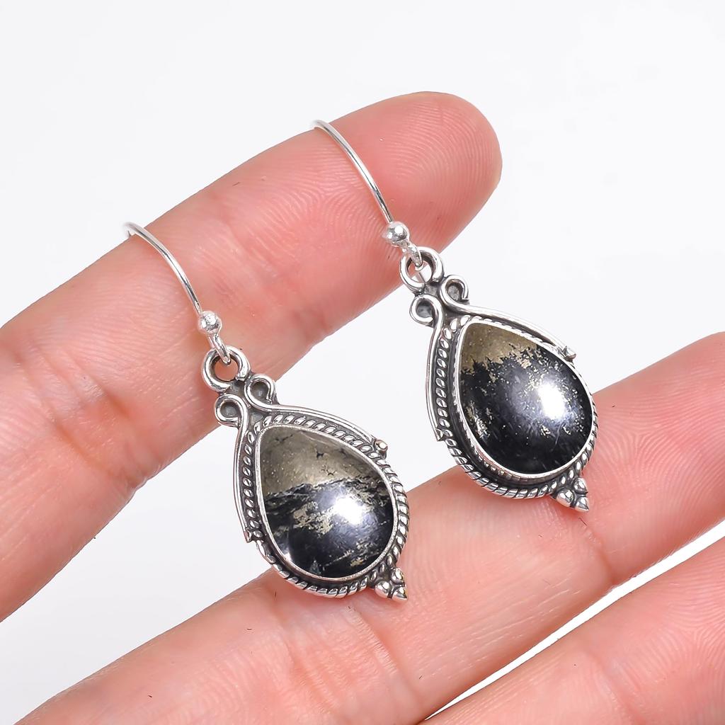 Серьга Healer'S Gold Apache Gold из стерлингового серебра 925 пробы V9792, Черная серьга, Серьга-груша, Подарок на День святого Валентина, Подарок для нее, Подарок на день рождения, Ручная работа J