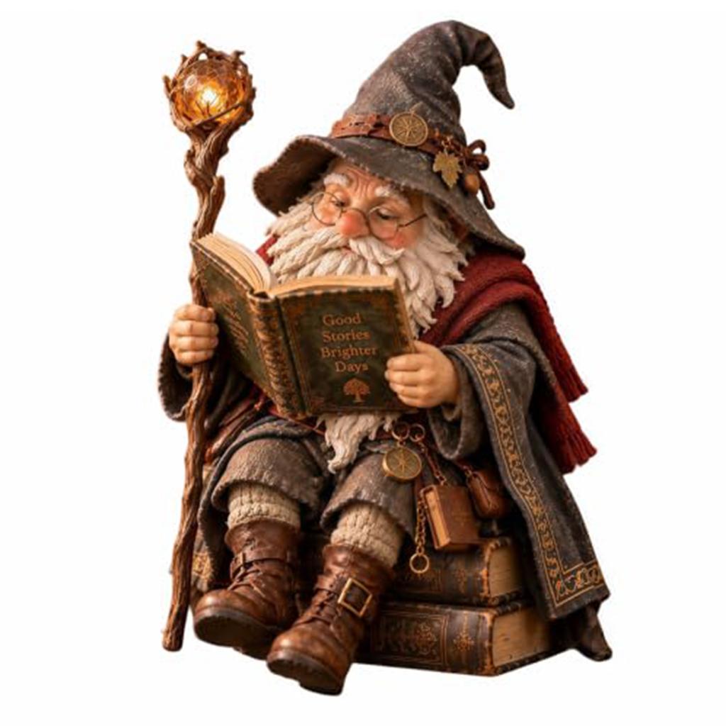 Гном, читающий книгу, фигурка из смолы, волшебник, фэнтези, ученый, антикварный декор для дома, библиотеки, стола