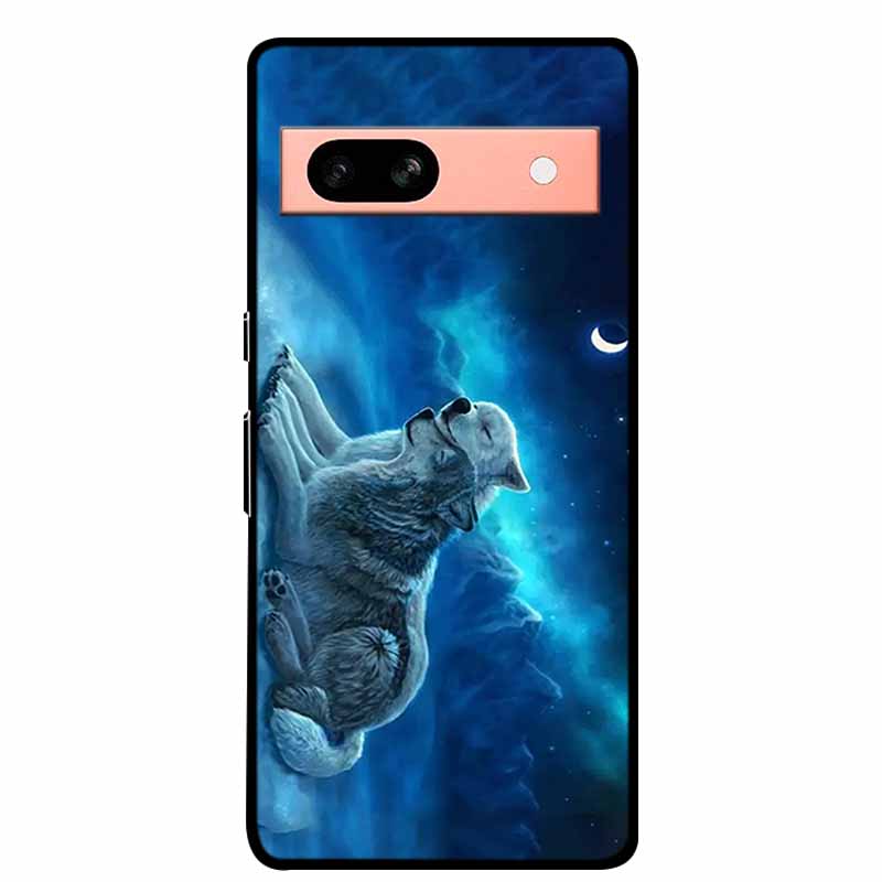 Для Google Pixel 7a 5G Чехол 6.1" Coque Цветы Черная Кромка Силикон ТПУ Мягкая Задняя Крышка Для Google Pixel7a 2023 Чехол для Телефона Fundas