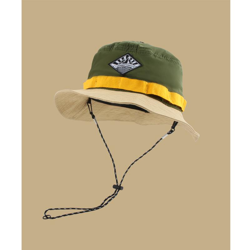 Women's Japanese Style Quick-Dry Color Block Bucket Hat - Sun Protection for Outdoor and Vacation